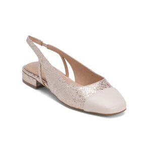 ROCKPORT Gold Leather Sagey Slip On Slingback Comfort Dress Flats